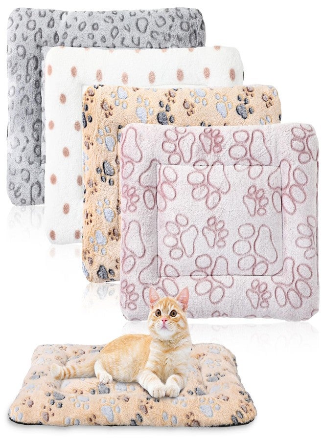 Chicmount 4 Pcs Dog Cat Bed Guinea Pig Mats Ultra Soft Dog Crate Kennel Pad Washable Bunny Bed Anti-Slip Guinea Pig Blankets for Small Animal Pet Cage Accessories(19.7X 13.8 Inch) - Image 1